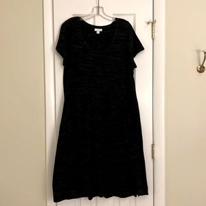 New Women’s J. Jill Dark Grey Short-Sleeve Dress - L Tall